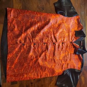 Iridescent red and black Asian inspired club shirt